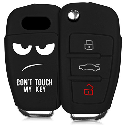 kwmobile Funda Compatible con Audi Llave de Coche Plegable de 3 Botones - Carcasa Protectora Suave de Silicona - Don't Touch my Key