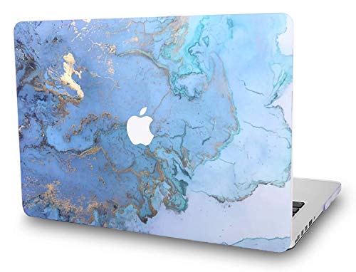 L2W Funda MacBook Pro 13 Pulgadas con Pantalla Retina (Lanzado en 2012~2015) Modelo A1502/A1425 Plástico de Impresión Protección Rígida el Patrón Cover con Relieves,Diseño de Mármol Azul