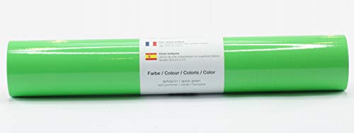 Lámina de plotter autoadhesiva lámina de vinilo 21 cm x 3 m brillo 39 colores a elegir, Glänzend L-Serie:Verde Manzana