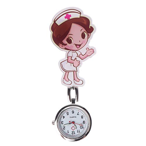 Lazder reloj de enfermera acrílico de cuarzo con clip para colgar en el pecho, para mujeres y niñas, reloj de bolsillo portátil para hospitales, moda y personalidad