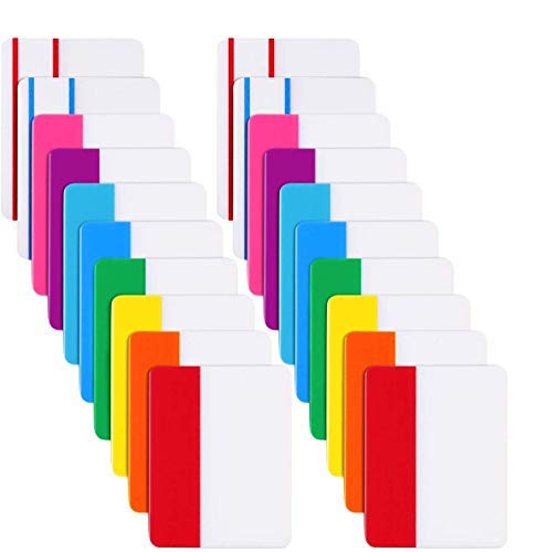 LuLyLu 400 pestañas adhesivas de 5,1 cm, pestañas de archivo grabables y reposicionables para páginas de libros o marcadores, 20 juegos de 10 colores