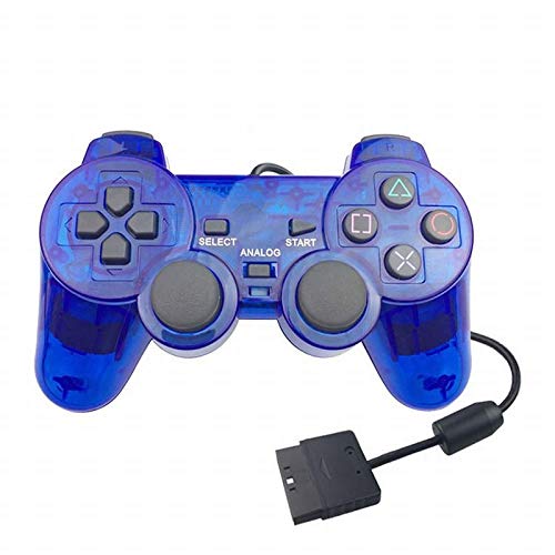 Mango de juego con cable transparente rojo / púrpura / azul / negro mango de controlador de juego, adecuado para el sensor táctil del dispositivo de juego PS2 PS1 02