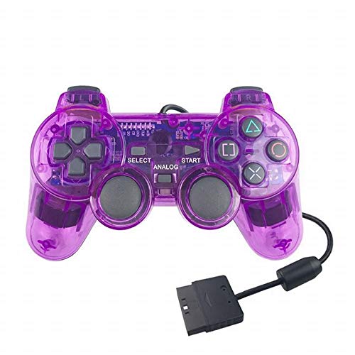 Mango de juego con cable transparente rojo / púrpura / azul / negro mango de controlador de juego, adecuado para el sensor táctil del dispositivo de juego PS2 PS1 04