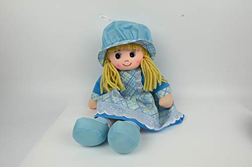 ML muñeca de Trapo de 50cm para niñas, Buen Gran Regalo para cumpleaños y Navidad (Azul)