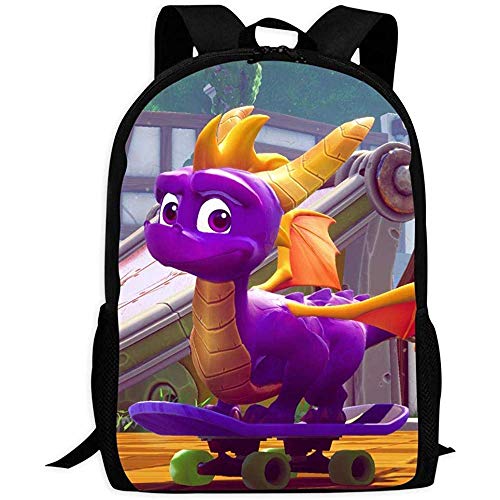Mochila de Viaje Shoulder Bag,SP-Yro Skateboard Dragon | School Bags Multiple Pockets Backpack for Kids/Youth/Boys/Girls