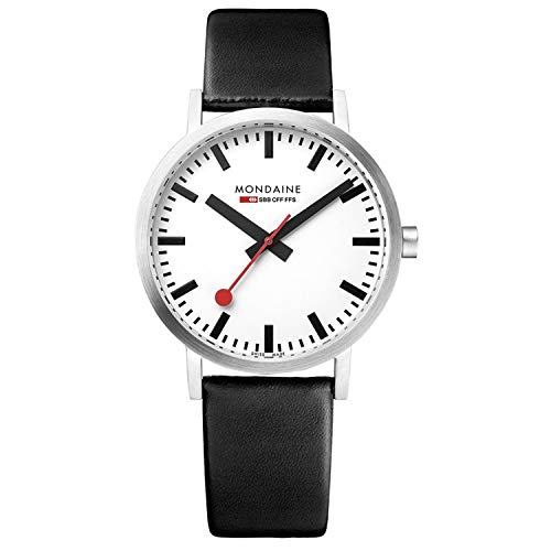 Mondaine Classic - Reloj de Cuero Negro para Hombre y Mujer, A660.30314.11SBB, 36 MM