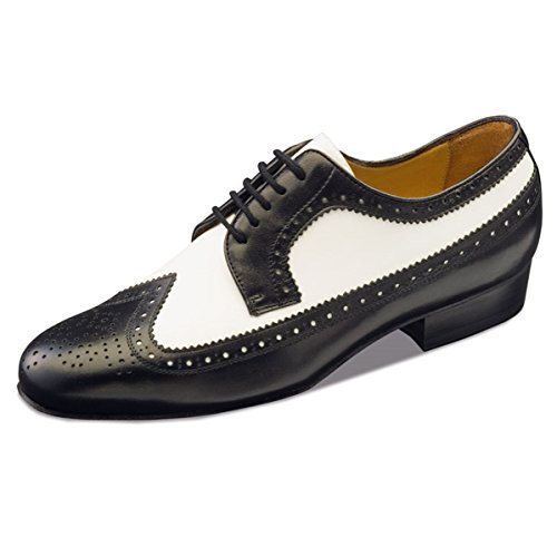 Nueva Epoca - Zapatos de baile Buenos Aires para hombre - Piel negro/blanco., color Multicolor, talla 44 2/3 EU