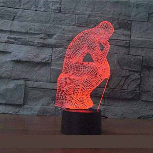 Nueva lámpara Thinker 3D colorido táctil Led Visual regalo Led decoración de luz nocturna Midnight USB Led 3D accesorios de iluminación