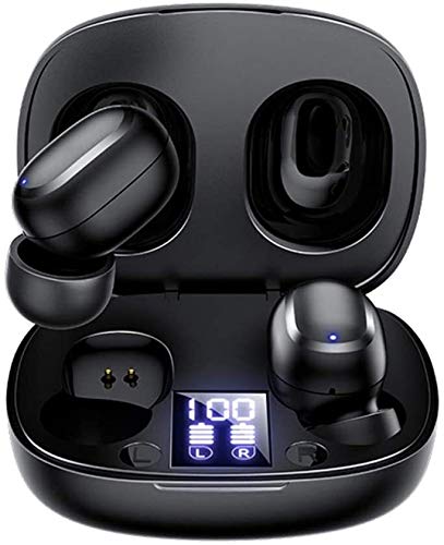 PandaG Auricular Bluetooth inalámbrico, el Auricular del oído micrófono Auricular Caso Cartucho de Juego de Ruido 300 mAh Carga Pantalla LED de Auriculares a Prueba de Agua