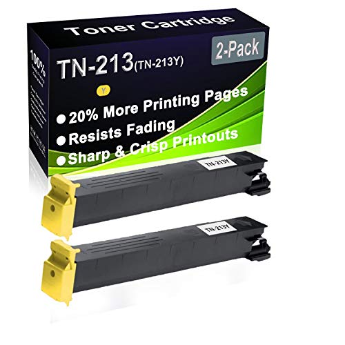 Paquete de 2 cartuchos de tóner compatibles de alto rendimiento TN-213 TN-213Y (A0D7252) para impresoras Konica Minolta BizHub C200 C203