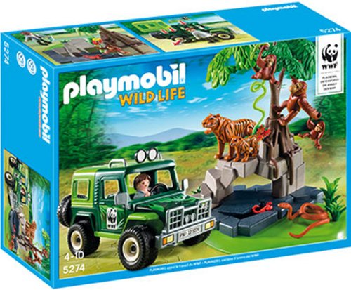 PLAYMOBIL - Investigador con Todoterreno, Tigres y orangutanes (5274)