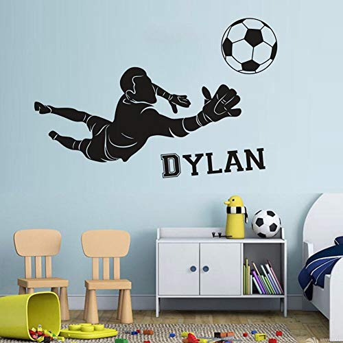 Portero de fútbol pegatinas de pared club de fútbol niños decoración de la habitación pegatinas de pared póster deportes de fútbol A9 57x30cm