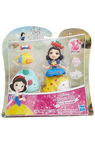 Princesas de Moda de Disney Little Kingdom con Vestidos y Accesorios, Juego de Figuras para niños para Jugar y coleccionar (Blanco como la Nieve)