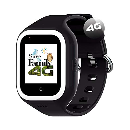 Reloj-Smartwatch 4G Iconic con Videollamada & GPS instantáneo para niños SaveFamily. Reloj con WiFi, Bluetooth, cámara, identificador de Llamadas, Boton SOS Waterproof Ip67. App SaveFamily (Negro)