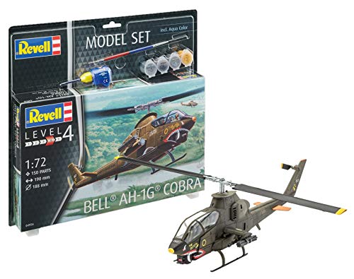 Revell 64956 – Maqueta de helicóptero 64956 Set 1: 72 – Bell Ah de 1G Cobra en Escala 1: 72, Niveles 4, orgin Algas fidelidad imitación con Muchos Detalles, helicóptero de