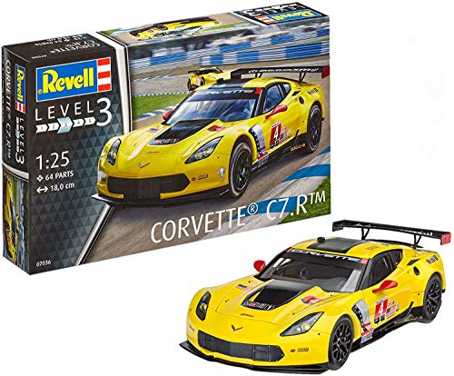 Revell Maqueta Corvette C7.R, Kit Modelo, Escala 1:24 (7036)(07036), 18,0 cm de Largo