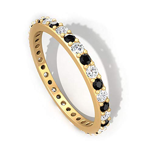 Rosec Jewels 18 quilates oro amarillo round-brilliant-shape black Diamond Round H-I Diamond