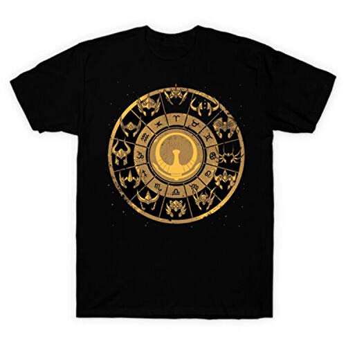 Saint Seiya 12 Constellation Athena Gold Saints Zodiac Sign Black T-Shirt