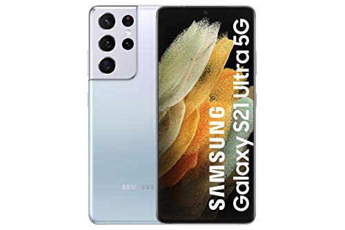 Samsung Galaxy S21 Ultra 5G | Smartphone Android | Pantalla de 6.8" WQHD+ 120Hz Dynamic AMOLED | 12GB RAM y 256GB de Memoria | Cámara Trasera de 108MP | Color Plata [Versión española]