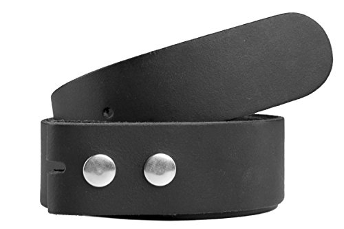 shenky - Correa de recambio para cinturón unisex - Cuero auténtico - Para cambiar hebilla - 4 cm de ancho - Negro - Cintura 75 cm = Longitud total 90 cm