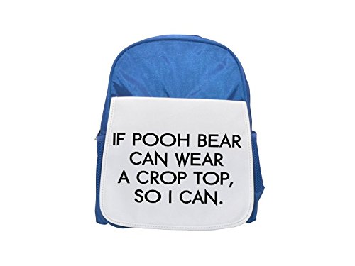 Si Winnie the Pooh Bear puede llevar un Top, So I can. impreso Kid 's azul mochila, para mochilas, cute small Mochilas, cute negro mochila, Cool mochila negra, moda mochilas, Gran moda mochilas, negro
