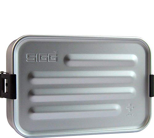 SIGG Metal Box Plus S - Fiambrera de aluminio (0,8 L, con práctico inserto, ligera, con separador)