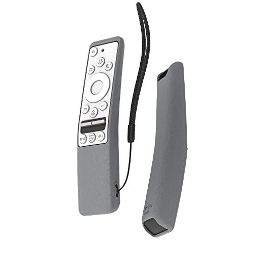 SIKAI CASE Funda Protectora Compatible con Mando de Samsung UHD 4K Smart TV Bluetooth Remote Control RMCSPR1BP1 / BN59-01312A Antideslizante Cubierta de Silicona a Prueba de Golpes (Gris & Blanco)