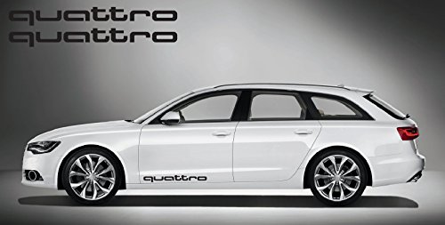 snstyling.com Pegatina para Encajar Audi Quattro Lado Pegatina 2 Piezas Conjunto 80cm (Negro)