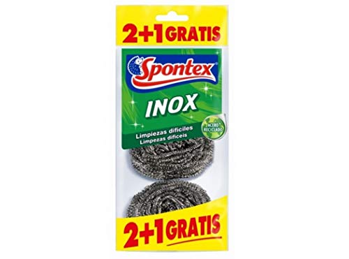 SPONTEX estropajo acero inoxidable bolsa 2 + 1 gratis