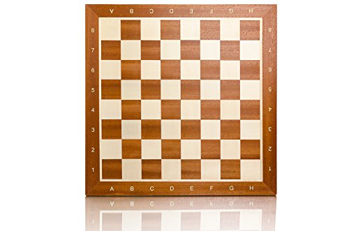 Tablero de ajedrez de tablero de ajedrez profesional de excelente calidad alfa numérico torneo No.5 caoba 48cm/19 en incrustaciones de