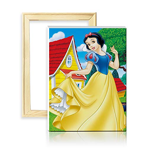 ufengke Kit Pintura de Diamantes 5D Snow White Punto de Cruz Diamante Completo DIY para Amantes del Arte, con Marco de Madera, Diseño 25x35cm