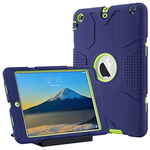 ULAK Funda iPad Mini 1/2/3, Híbrido 3 in 1 Cases de la Cubierta a Prueba de Golpes Carcasa con Soporte Función para el iPad Mini/iPad Mini 2 / iPad Mini 3 - Azul Marino