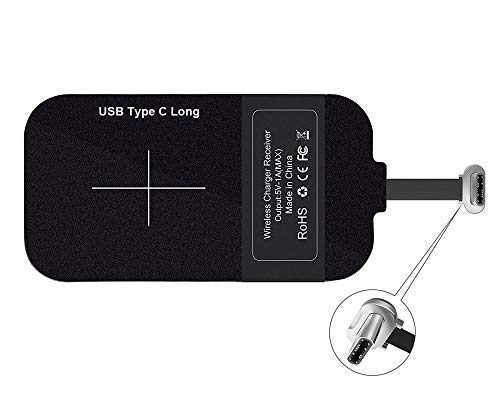 USB Type-C de QI de Carga inalámbrica Receptor [Largo Edition], USB-C Wireless Charging Receiver inalámbrico del Cargador Receptor Patch modulo, Android Google Pixel XL, LG V20, HTC 10, OnePlus 3/5