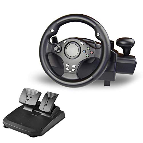 VOMI Volante Racing USB Wheel Universal, Cambio Y Pedales (PS4 PS3 PS2 PC XBOX360 XBOXONE NSSWITCH Android TV Box) 7 en 1 Volante Giratorio de 270 °