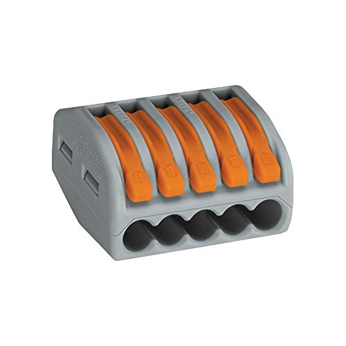Wago 222-413 - Pinzas de unión (3 unidades, con palanca de control, de 0,08 a 4 mm²), caja de 50 piezas