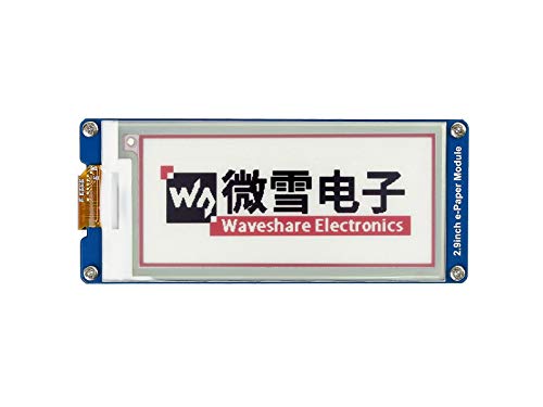 Waveshare 2.9Inch E-Paper Display Module(B) V2,296x128 Resolution 3.3v/5v E-Ink Electronic Paper Screen,Red Black White Three-Color Display for Raspberry Pi/Jetson Nano/Arduino/STM32