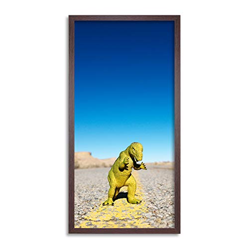 Wee Blue Coo Dinosaur Figure Long Panel Framed Wall Art Print Lámina enmarcada con Panel Largo