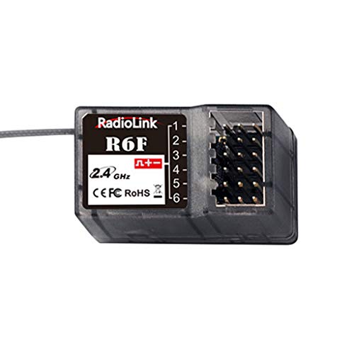 Xzbnwuviei 6 canales RX Radio Control,Radiolink R6FG R6F 2.4G Receptor FHSS 6 Canales RX Radio Control System R6FG Gyro Función para RC4GS