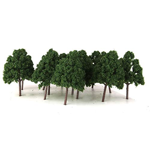 Yisily 25pcs Miniatura Modelos árboles árbol Artificial Mini árbol en Miniatura Planta de Arquitectura del Paisaje de Modelismo Ferroviario Escala N disposiciones del Tren 1: 150