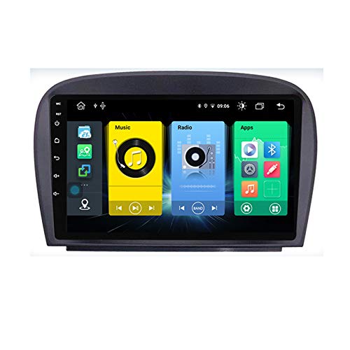 Yuahwyehe Android 10 Autoradio Pantalla Tactil para Coche 9 Pulgadas para Mercedes Benz R230 SL SL500 2001-2007 con Soporte Control del Volante con Enlace De Espejo Navegación GPS Bluetooth,C500
