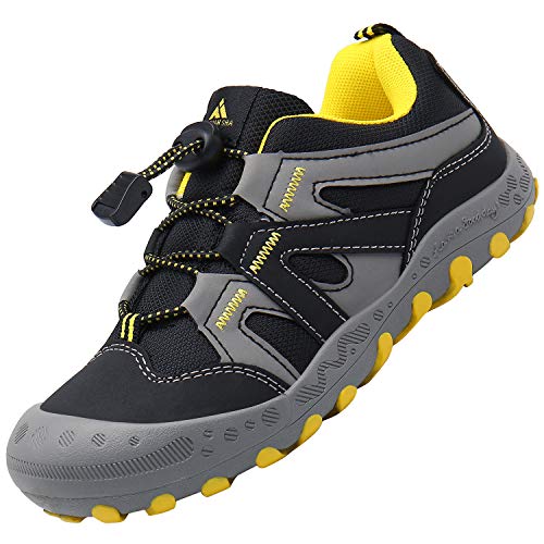Zapatillas para Niños Zapatos Montaña Niño Calzado Trail para Chicos Respirable Zapatillas Trekking Infantil Negro 29 EU