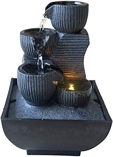 Zen Light Kini - Fuente de Interior con Bomba e iluminación LED, Resina, tamaño único