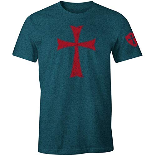 zhengdengshuibaihuodian Knights Templar Crusader Cross Men's T Shirt,Midnight,4X-Large