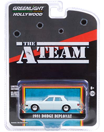 1981 Dodge Diplomat Light Blue The A-Team (1983-1987) Serie de TV Hollywood Edición Especial 1/64 Diecast Model Car por Greenlight 44865 D