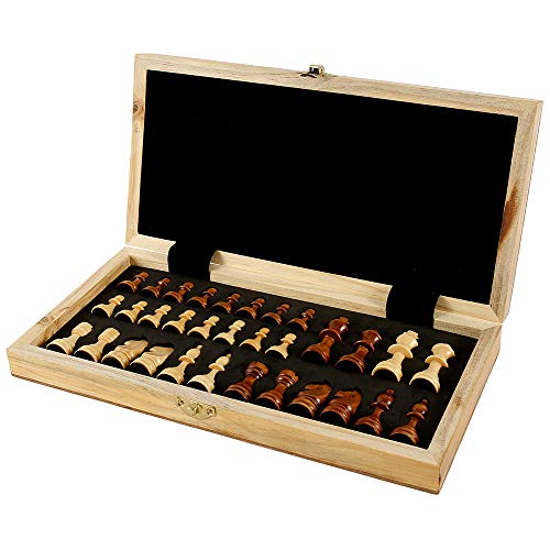 78Henstridge Ajedrez de madera de ajedrez plegable, juego de ajedrez para regalo, viajes, niños y adultos (29 x 29 cm)
