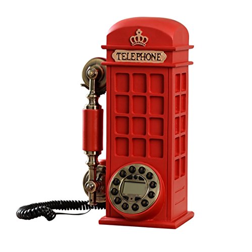 AJZGF Teléfono Moda Resina Creativa Rojo Vintage Home Stationery Teléfono De La Oficina Teléfono Antiguo Kiosko Botones Tocadiscos Teléfono Teléfono Con Altavoz Pantalla Teléfono