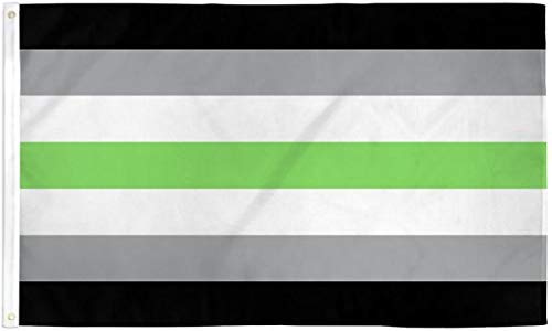 AOOEDM Bandera decorativa bandera de jardín Agender Pride 3x5 Foot Flag Bold Vibrant Colors, UV Resistant, Golden Brass Grommets, Durable 100 Denier Polyester, Mighty-Locked Stitching Perfect for Indo