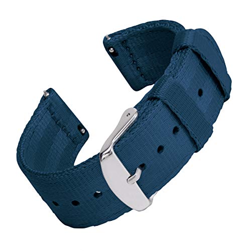 Archer Watch Straps | Cinturón de Seguridad Correa de Reloj de Nailon para Hombre y Mujer, Correa Fácil de Abrochar para Relojes y Smartwatch | Azul Marino, 20mm