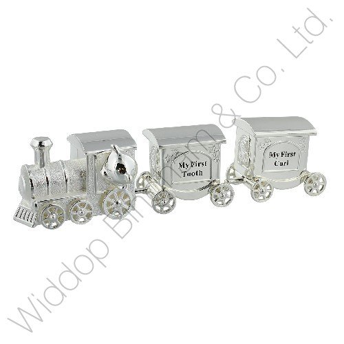 Baby Gifts WBM-GFT14 - Tren duro con 2 vagones (200 g), color plateado