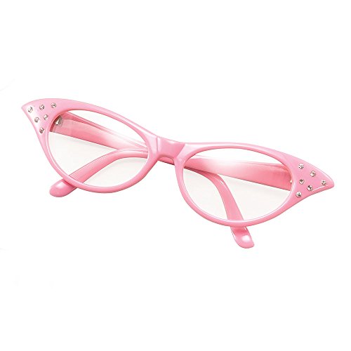 Bristol Novelty- Gafas de estilo femenino de los años 50, Color rosa, Talla única (BA142P)